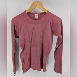 Tkeq The Shop Top Long Sleeve Shirt M/L Equestrian Athletic Top Dusty Pink